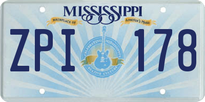 MS license plate ZPI178