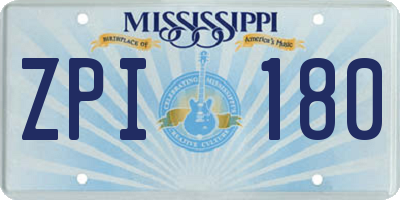 MS license plate ZPI180