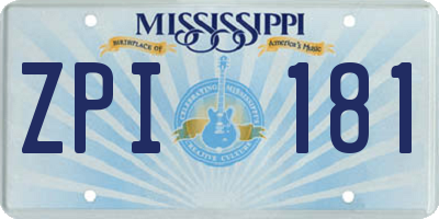 MS license plate ZPI181