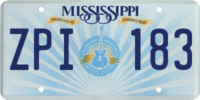 MS license plate ZPI183