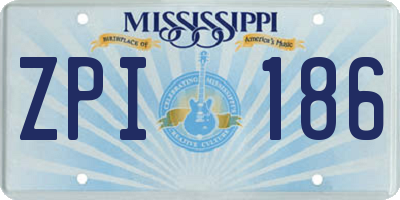 MS license plate ZPI186