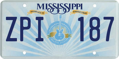MS license plate ZPI187