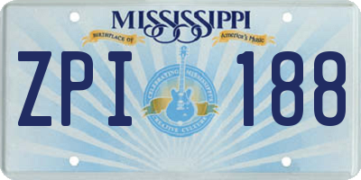 MS license plate ZPI188