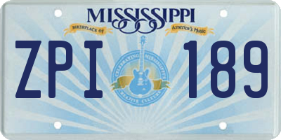 MS license plate ZPI189