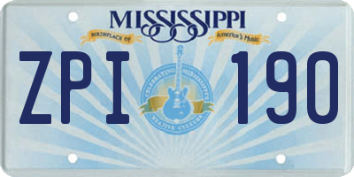 MS license plate ZPI190