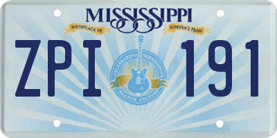 MS license plate ZPI191