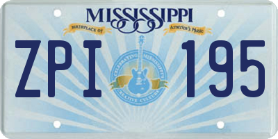 MS license plate ZPI195