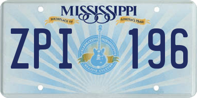 MS license plate ZPI196