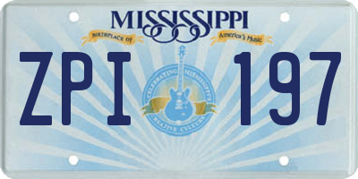 MS license plate ZPI197