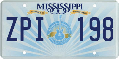 MS license plate ZPI198