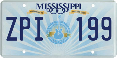 MS license plate ZPI199