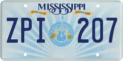 MS license plate ZPI207