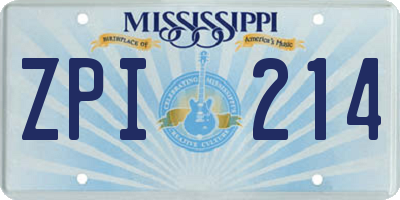 MS license plate ZPI214