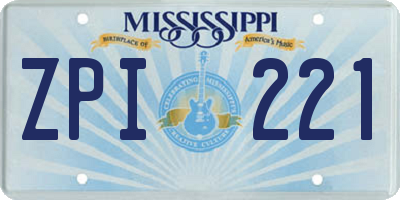MS license plate ZPI221