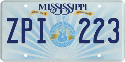 MS license plate ZPI223