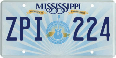 MS license plate ZPI224