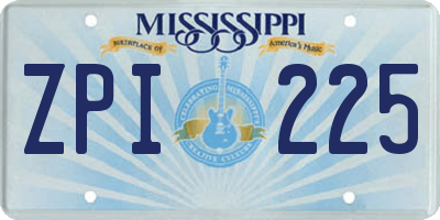 MS license plate ZPI225