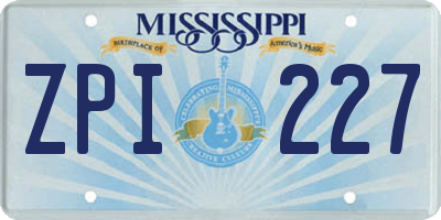 MS license plate ZPI227