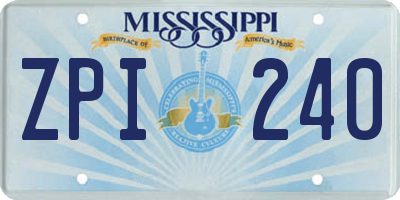 MS license plate ZPI240