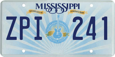 MS license plate ZPI241