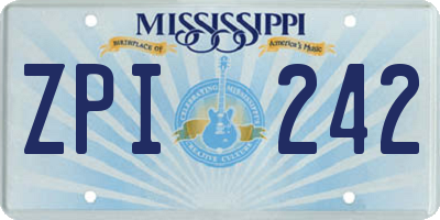 MS license plate ZPI242