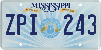 MS license plate ZPI243