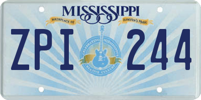 MS license plate ZPI244