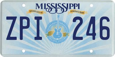 MS license plate ZPI246