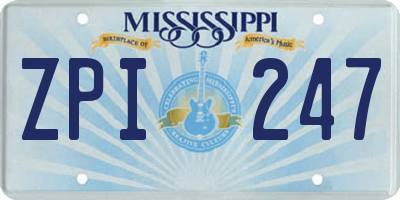 MS license plate ZPI247