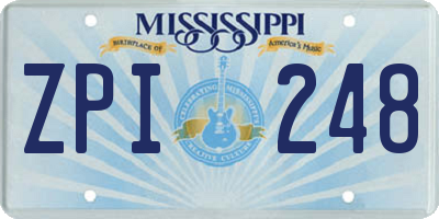MS license plate ZPI248
