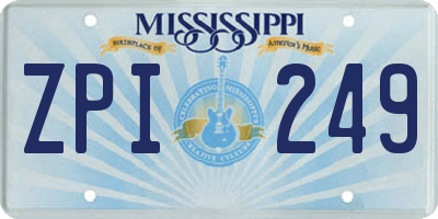 MS license plate ZPI249