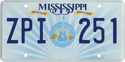 MS license plate ZPI251