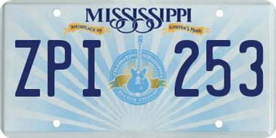 MS license plate ZPI253