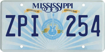 MS license plate ZPI254