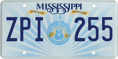 MS license plate ZPI255