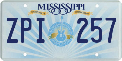 MS license plate ZPI257