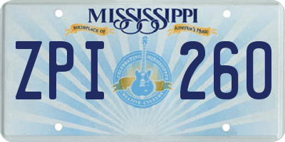 MS license plate ZPI260