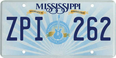 MS license plate ZPI262