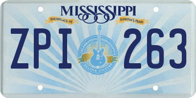 MS license plate ZPI263