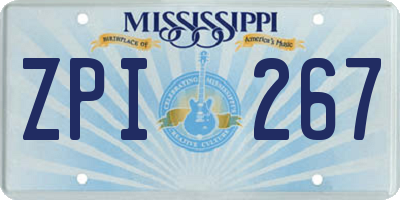 MS license plate ZPI267