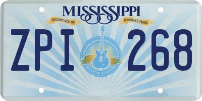 MS license plate ZPI268