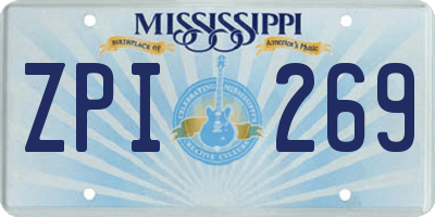 MS license plate ZPI269