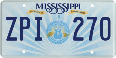 MS license plate ZPI270