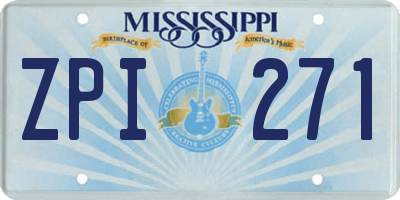MS license plate ZPI271