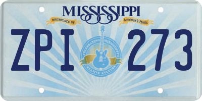 MS license plate ZPI273