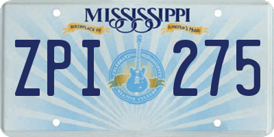 MS license plate ZPI275