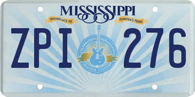 MS license plate ZPI276