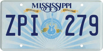 MS license plate ZPI279