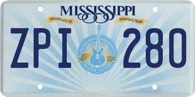 MS license plate ZPI280