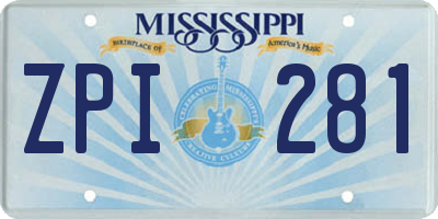 MS license plate ZPI281